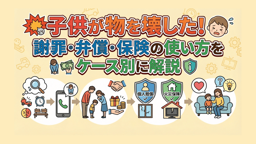 子供が物を壊した!謝罪・弁償・保険の使い方をケース別に解説