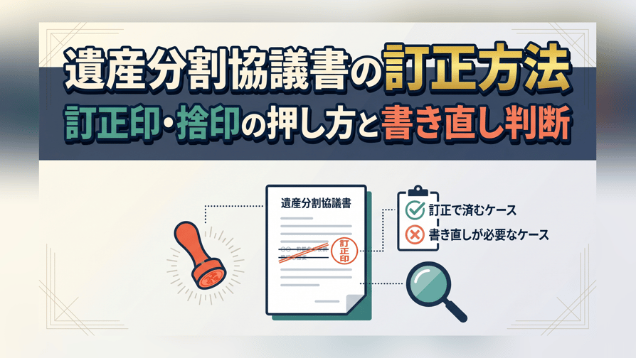 遺産分割協議書の訂正方法 - 訂正印・捨印の押し方と書き直し判断