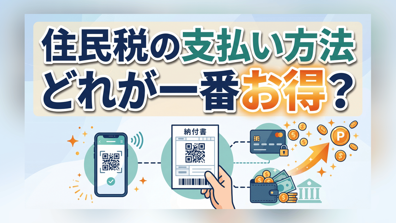 住民税の支払い方法比較〜ポイント還元と手数料でお得に