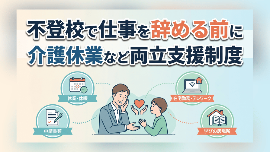 不登校で仕事を辞める前に - 介護休業など両立支援制度
