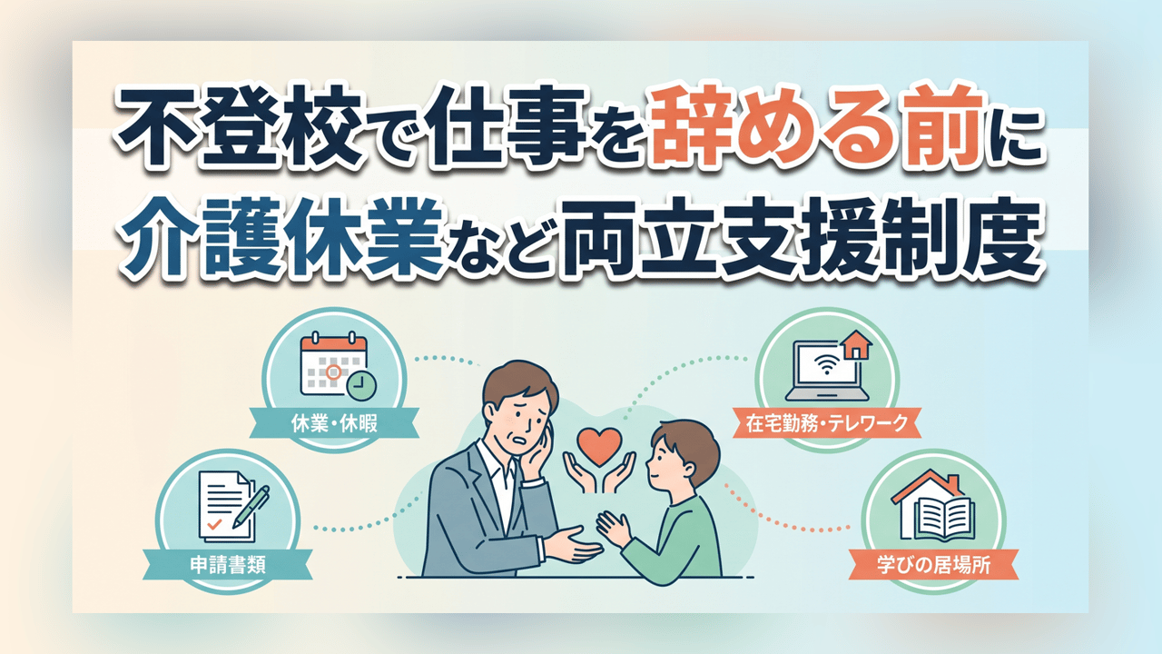 不登校で仕事を辞める前に - 介護休業など両立支援制度
