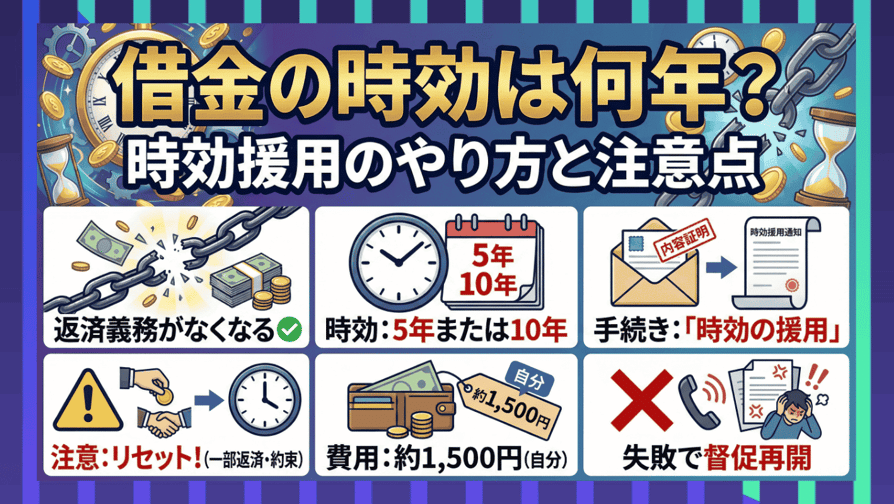借金の時効は何年？時効援用のやり方と注意点