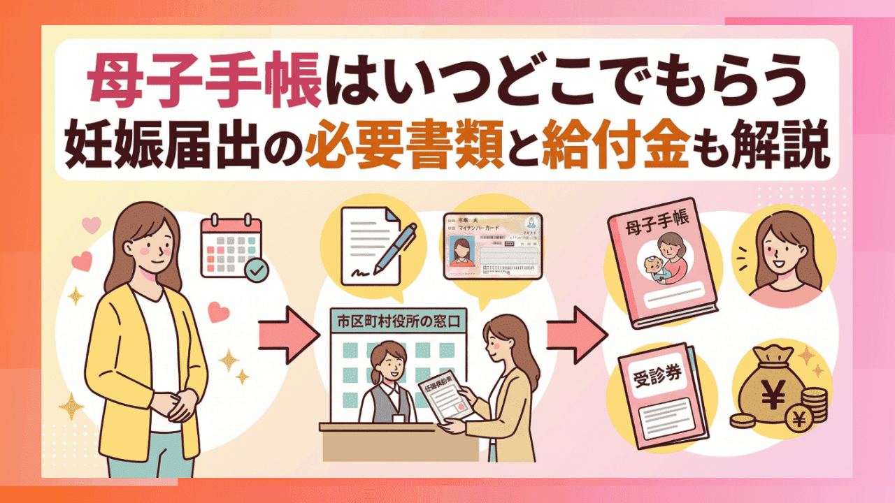 母子手帳はいつどこでもらう？妊娠届出の必要書類と給付金も解説