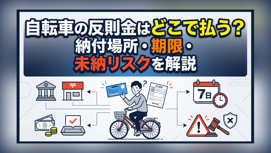 自転車の反則金はどこで払う？納付場所・期限・未納リスクを解説