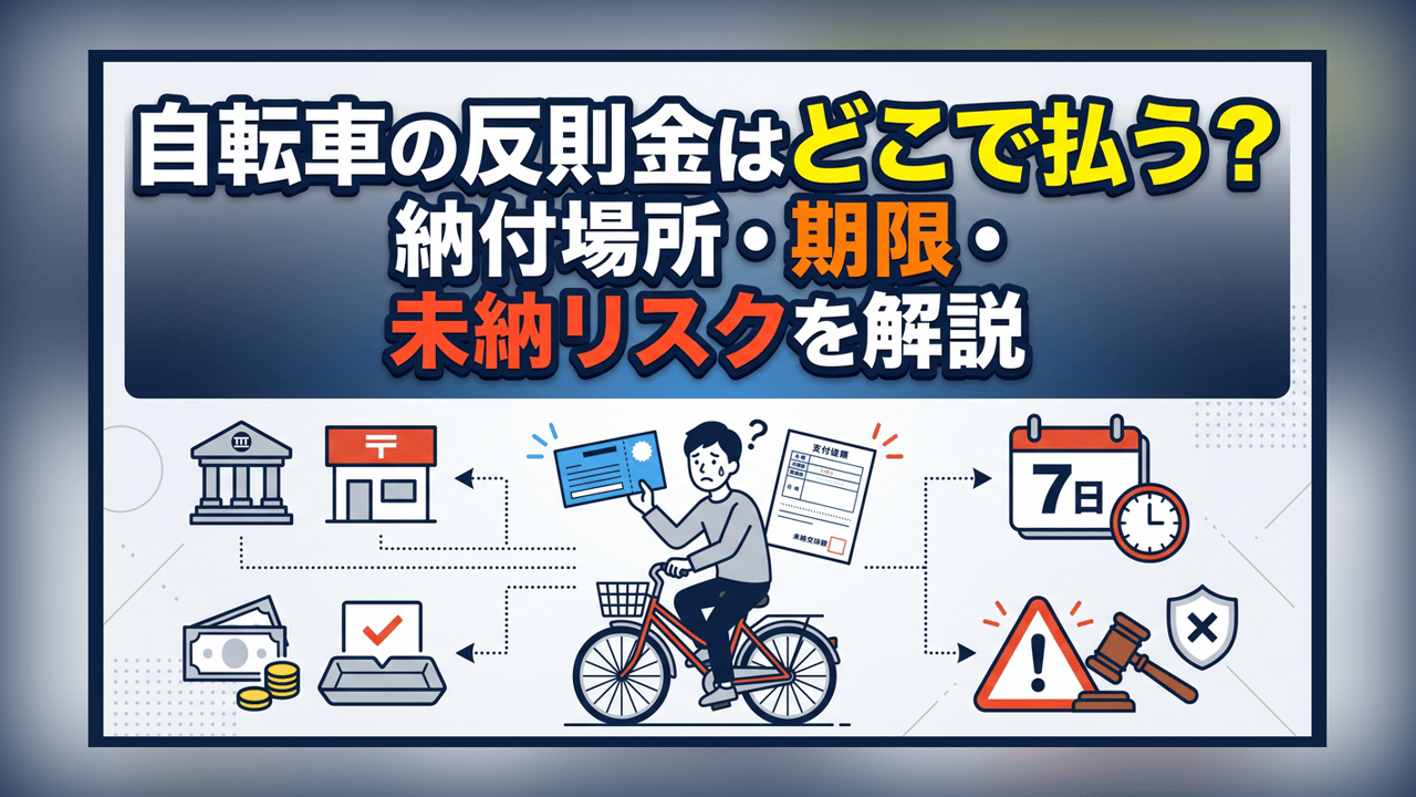 自転車の反則金はどこで払う？納付場所・期限・未納リスクを解説