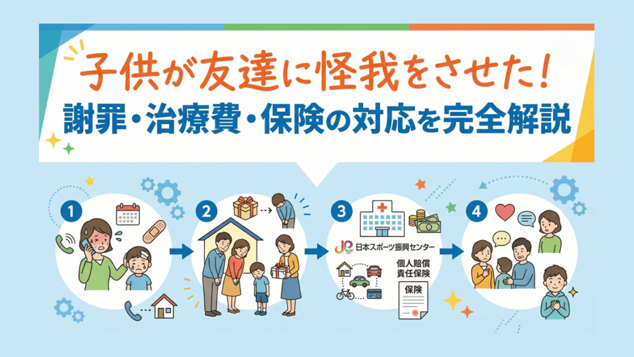 子供が友達に怪我をさせた!謝罪・治療費・保険の対応を完全解説