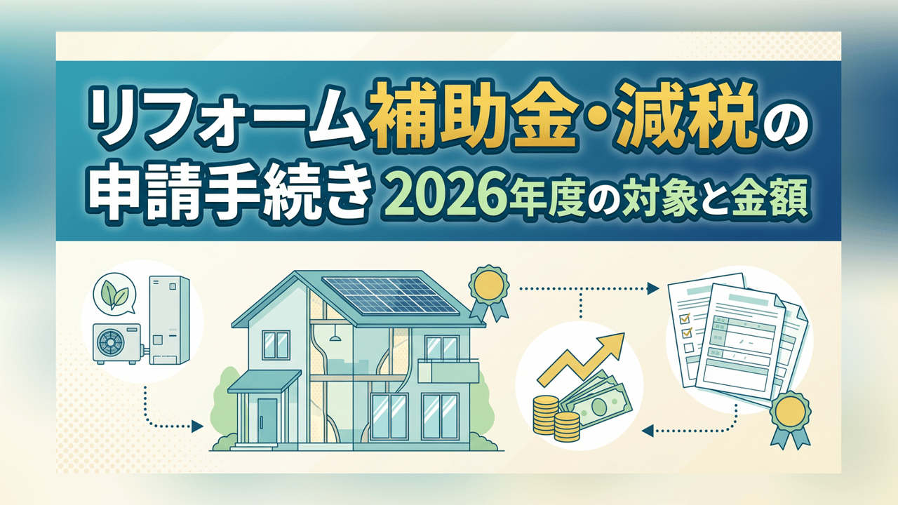 リフォーム補助金・減税の申請手続き〜2026年度の対象と金額