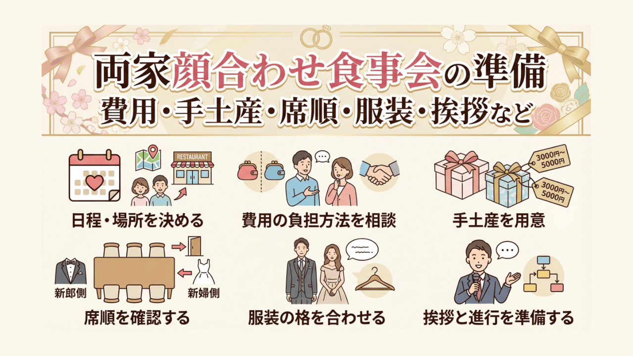両家顔合わせ食事会の準備 - 費用・手土産・席順・服装・挨拶など
