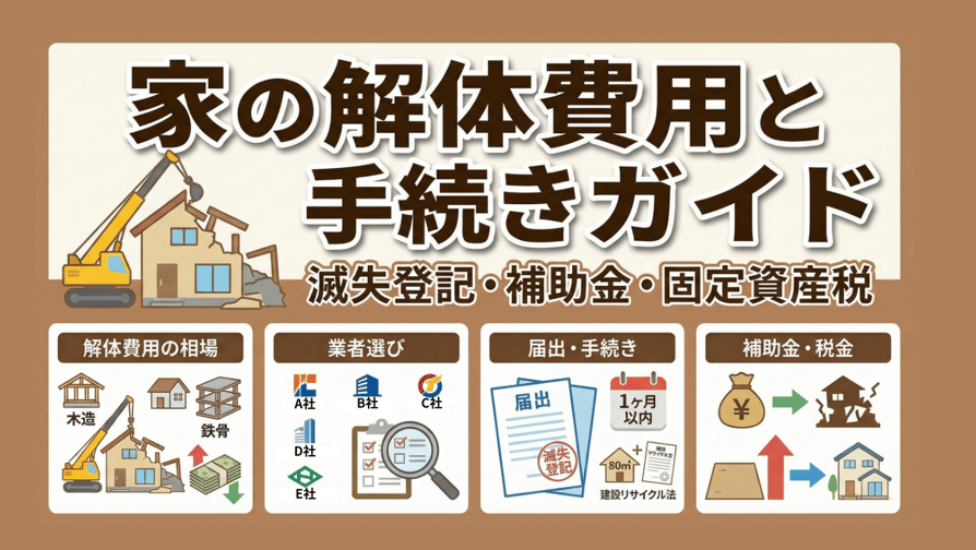 家の解体費用と手続きガイド - 滅失登記・補助金・固定資産税