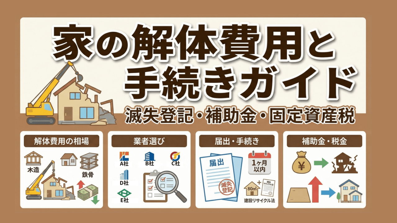 家の解体費用と手続きガイド - 滅失登記・補助金・固定資産税