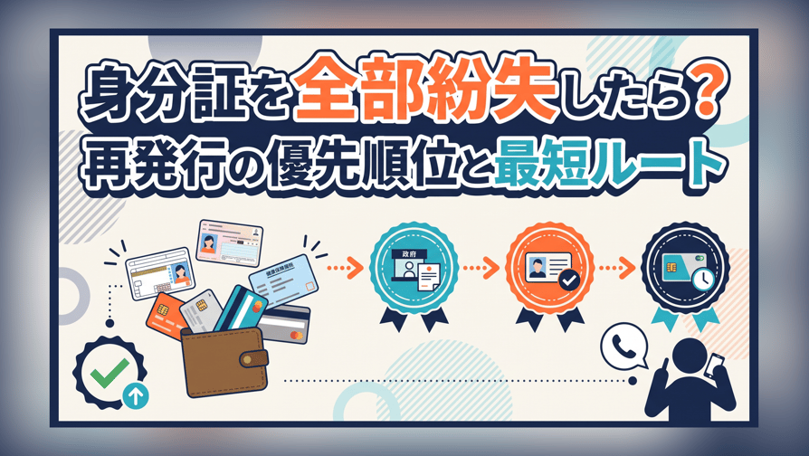 身分証を全部紛失したら？再発行の優先順位と最短ルート