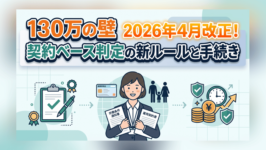130万の壁2026年4月改正！契約ベース判定の新ルールと手続き
