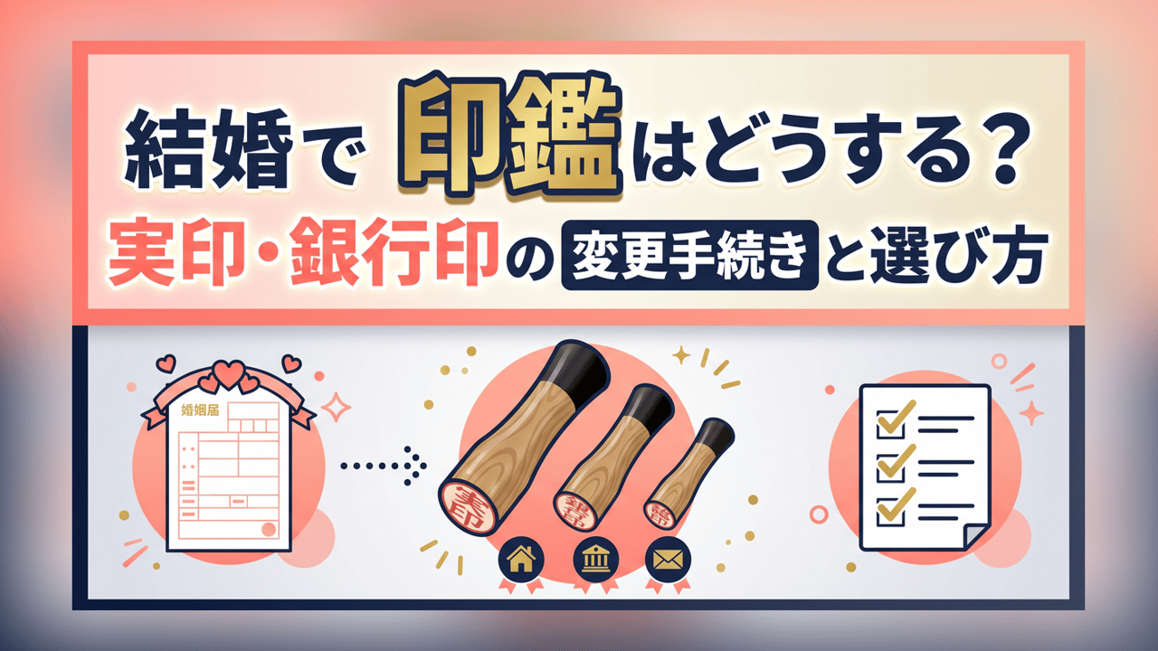 結婚で印鑑はどうする？実印・銀行印の変更手続きと選び方