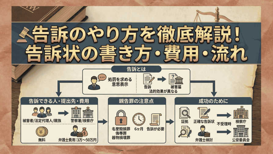 告訴のやり方を徹底解説！告訴状の書き方・費用・流れ