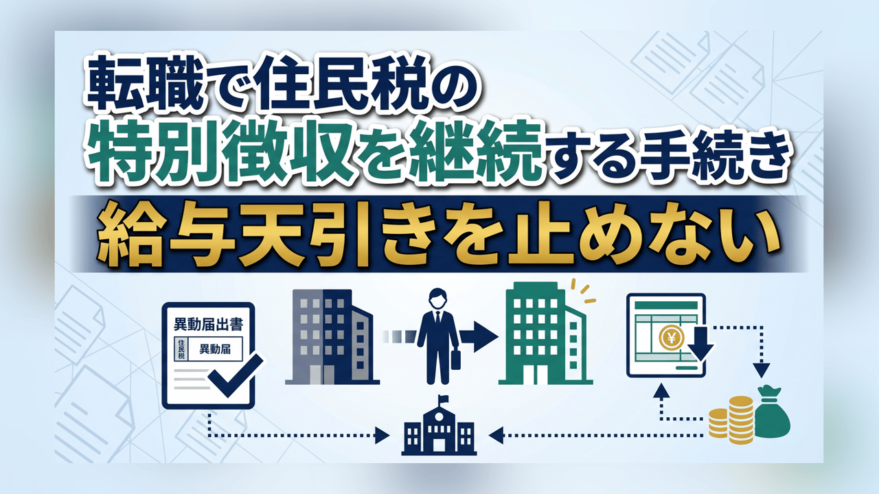 転職で住民税の特別徴収を継続する手続き〜給与天引きを止めない