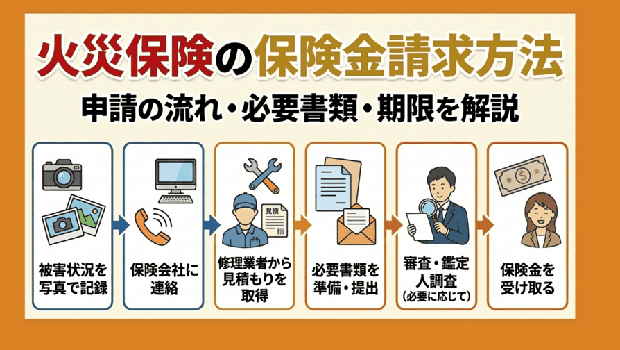 火災保険の保険金請求方法 - 申請の流れ・必要書類・期限を解説