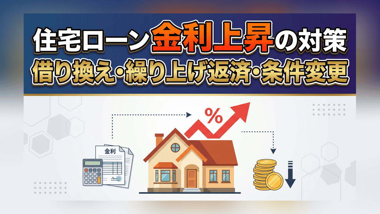 住宅ローン金利上昇の対策〜借り換え・繰り上げ返済・条件変更