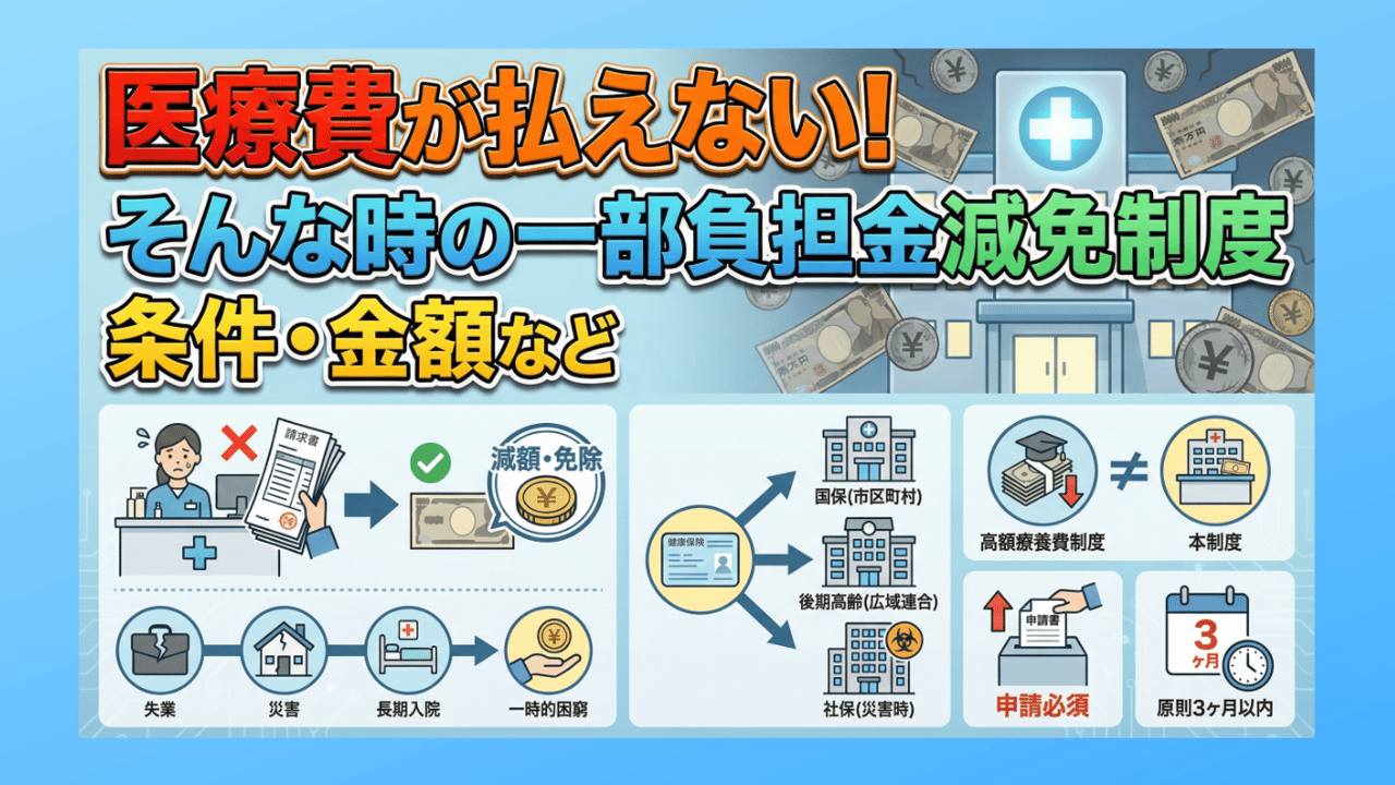 医療費が払えない！そんな時の一部負担金減免制度〜条件・金額など