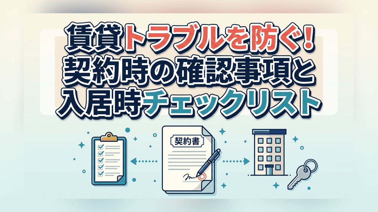 賃貸トラブルを防ぐ！契約時の確認事項と入居時チェックリスト