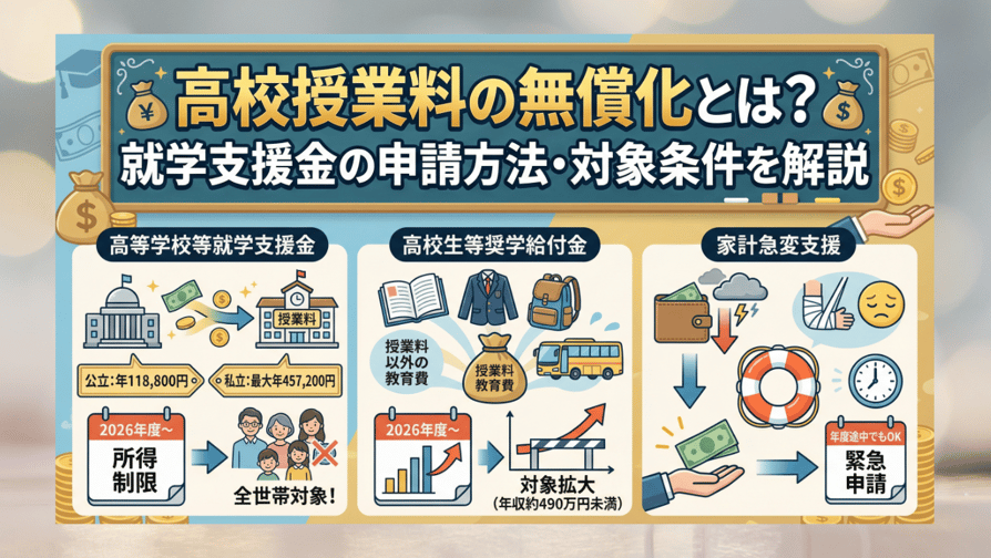 高校授業料の無償化とは？就学支援金の申請方法・対象条件を解説