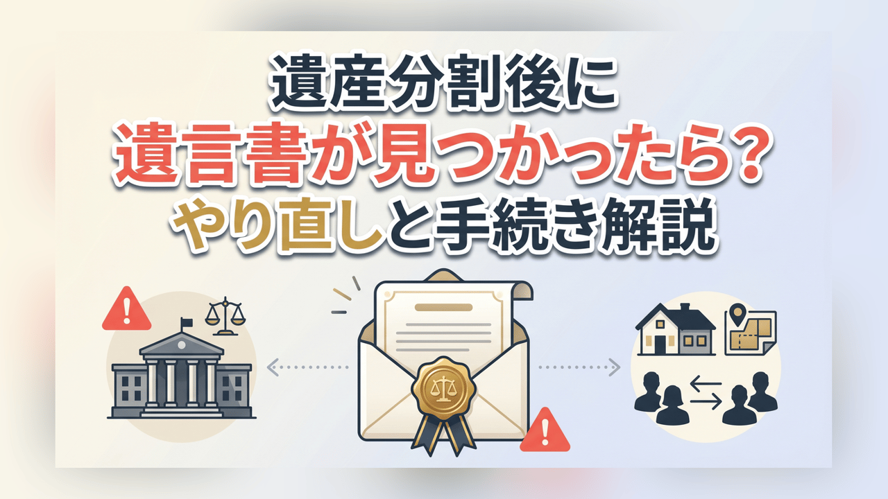 遺産分割後に遺言書が見つかったら？やり直しと手続き解説