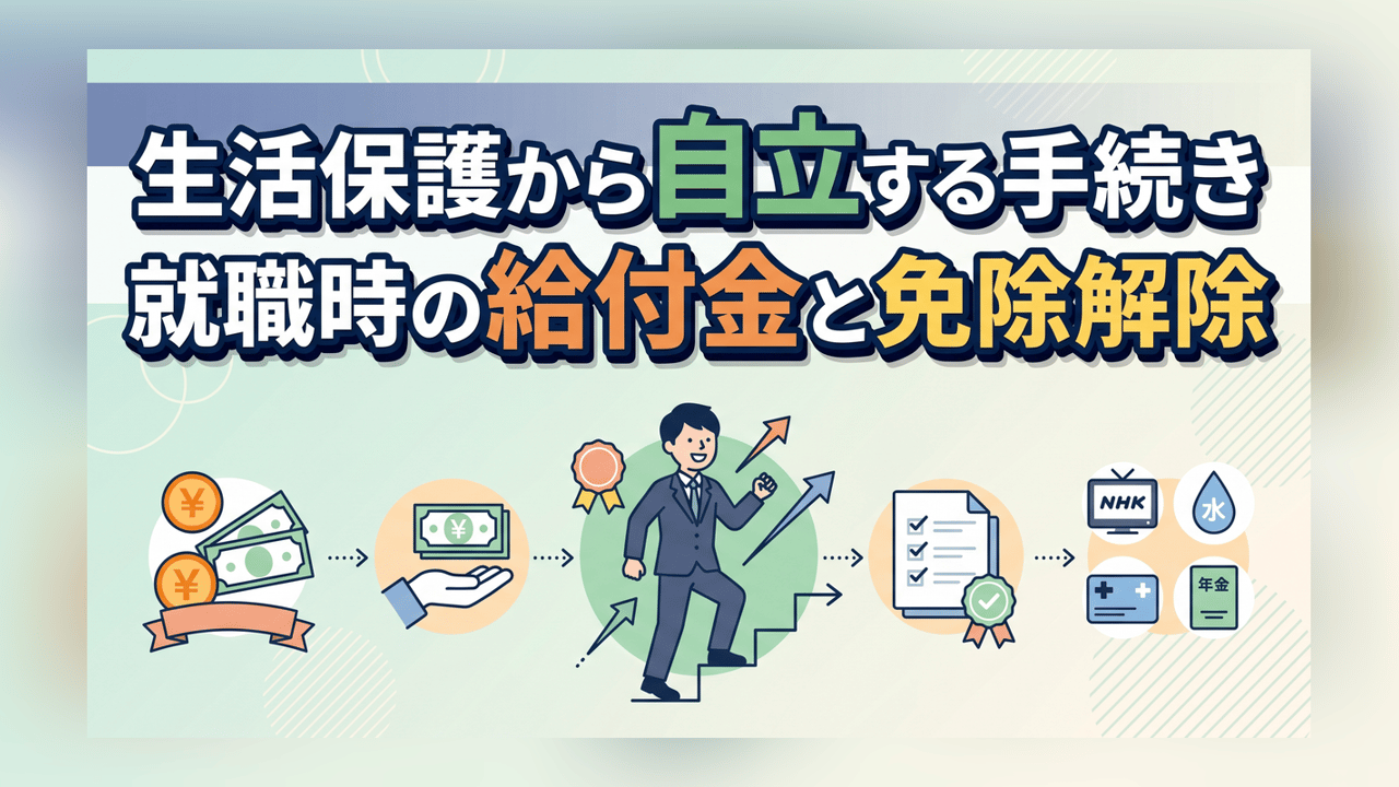生活保護から自立する手続き〜就職時の給付金と免除解除