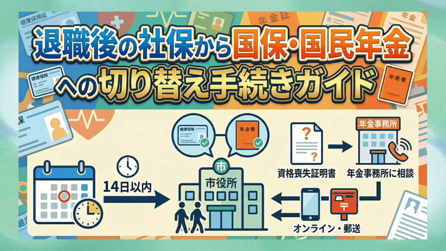 退職後の社保から国保・国民年金への切り替え手続きガイド