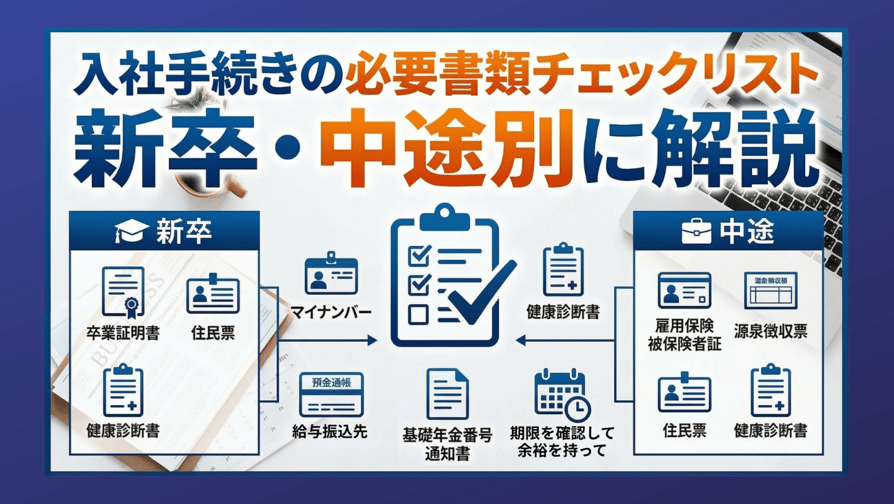 入社手続きの必要書類チェックリスト — 新卒・中途別に解説