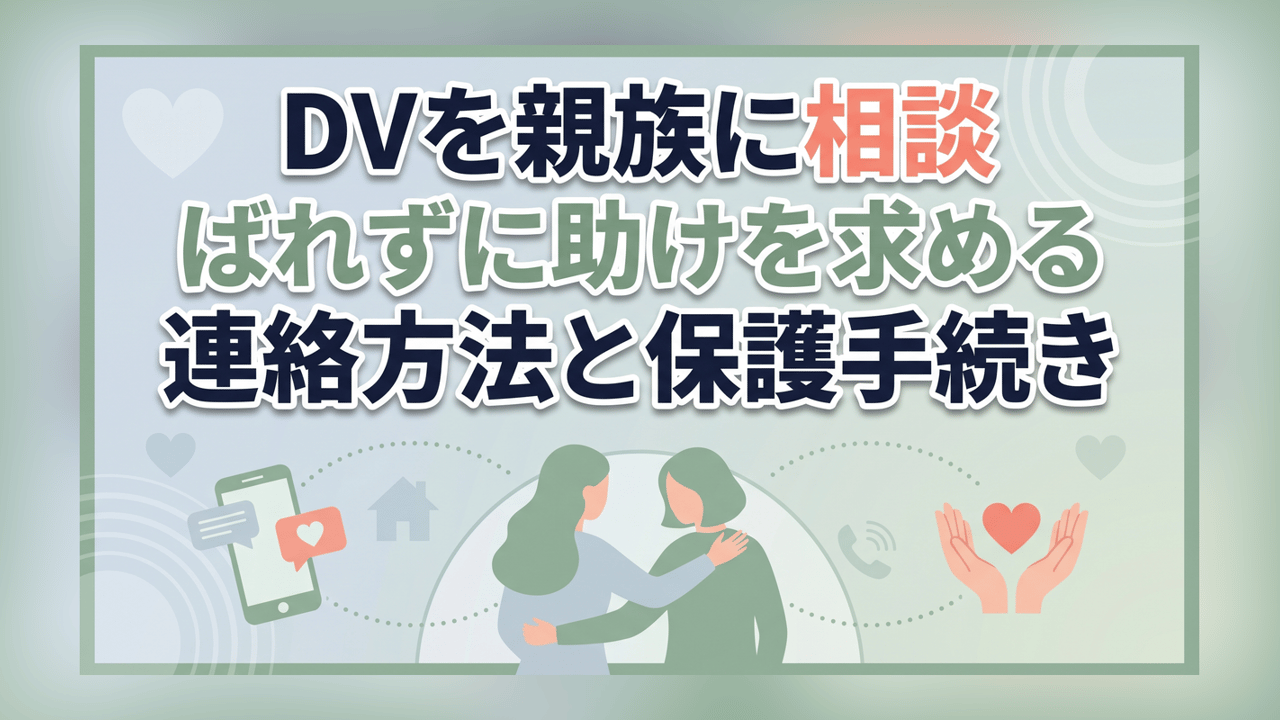 DVを親族に相談〜ばれずに助けを求める連絡方法と保護手続き