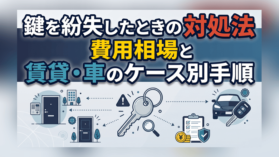 鍵を紛失したときの対処法 - 費用相場と賃貸・車のケース別手順