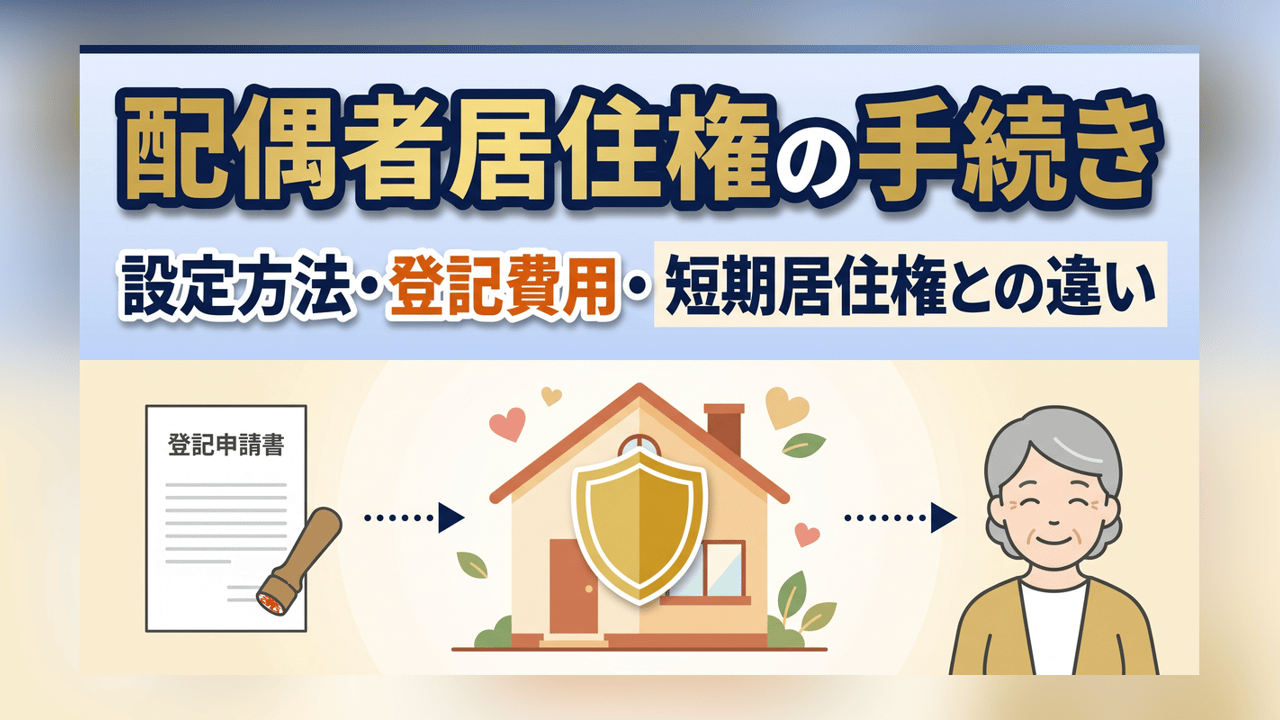 配偶者居住権の手続き - 設定方法・登記費用・短期居住権との違い