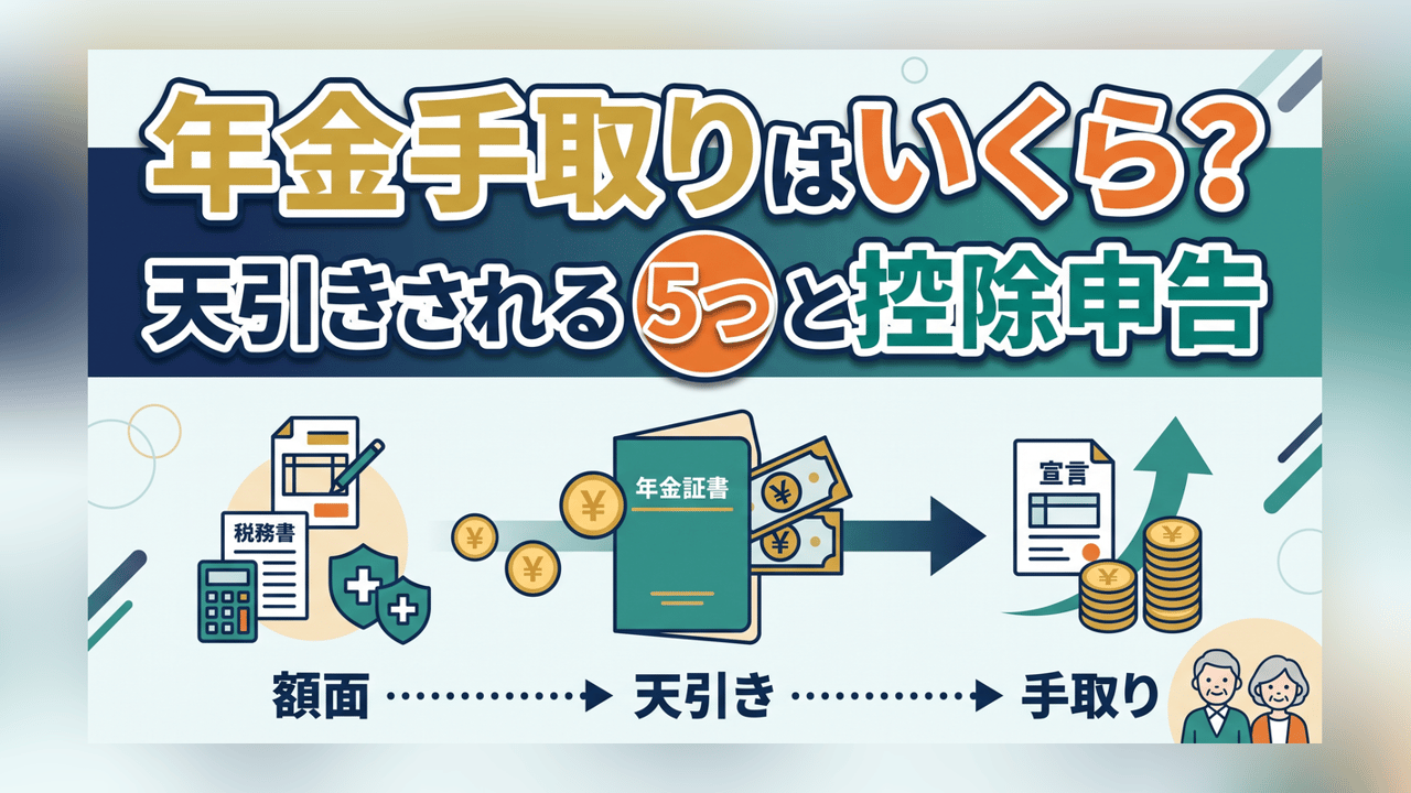 年金手取りはいくら？天引きされる5つと控除申告