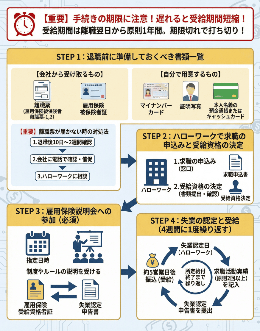 失業保険のもらい方完全ガイド！条件・手続き・金額・計算方法まで | 手続きプランナー