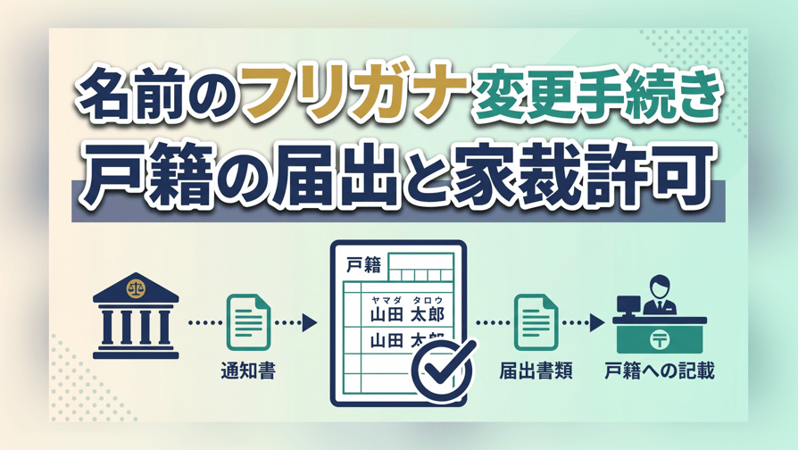 名前のフリガナ変更手続き〜戸籍の届出と家裁許可
