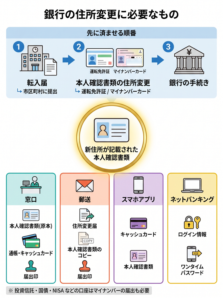 銀行 住所 変更