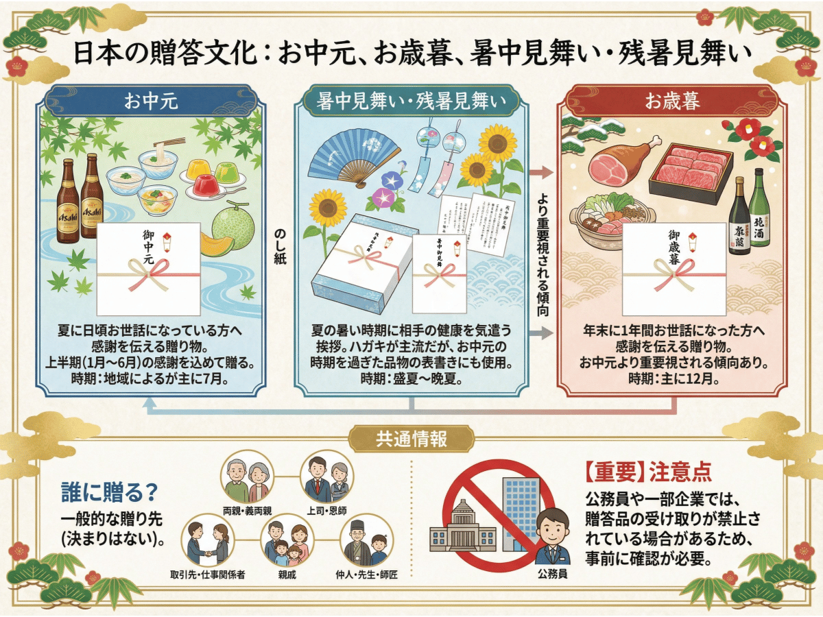 お中元・お歳暮の時期はいつ？のし・相場・お返しのマナーを解説 
