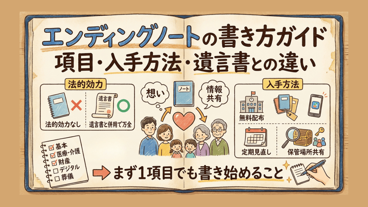 エンディングノートの書き方ガイド〜項目・入手方法・遺言書との違い