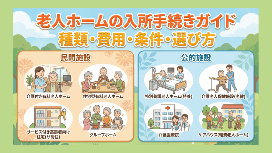 老人ホームの入所手続きガイド - 種類・費用・条件・選び方