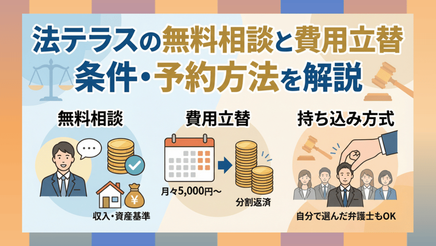 法テラスの無料相談と費用立替 - 条件・予約方法を解説