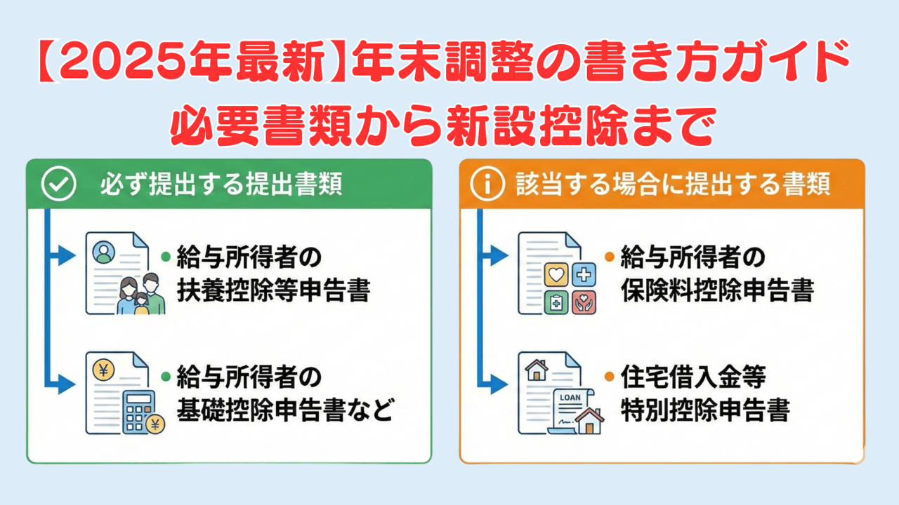 【2025年最新】年末調整の書き方 - 必要書類から新設控除まで