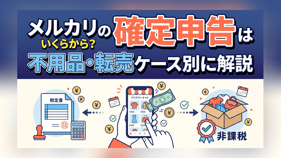 メルカリの確定申告はいくらから？不用品・転売ケース別に解説