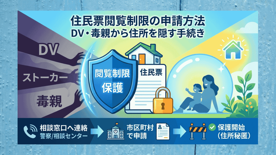 住民票閲覧制限の申請方法 - DV・毒親から住所を隠す手続き