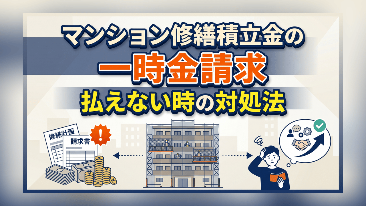 マンション修繕積立金の一時金請求〜払えない時の対処法
