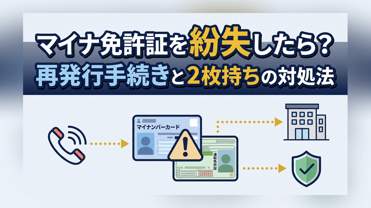 マイナ免許証を紛失したら？再発行手続きと2枚持ちの対処法