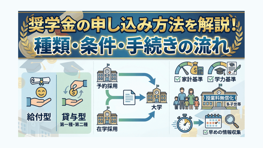 奨学金の申し込み方法を解説！種類・条件・手続きの流れ