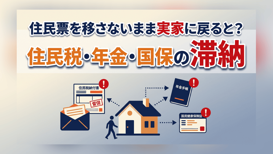 住民票を移さないまま実家に戻ると？住民税・年金・国保の滞納