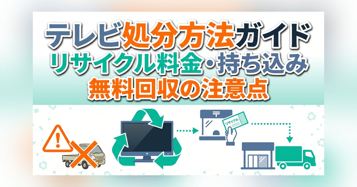 テレビ処分方法ガイド〜リサイクル料金・持ち込み・無料回収の注意点