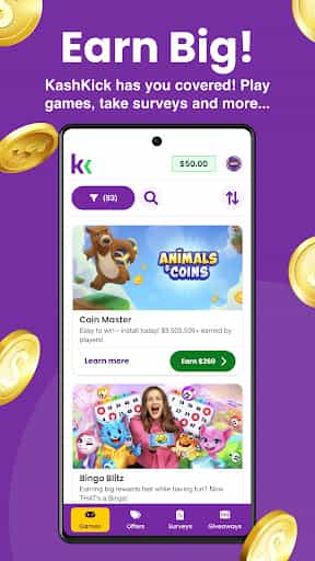 KashKick: Get paid to have fun screenshot 1