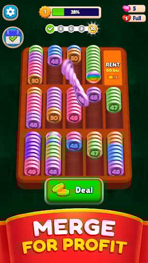 Pocket Sort: Coin Merge Puzzle screenshot 1