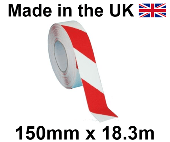 picture of Red & White Anti-Slip Self Adhesive Hazard Tape - 150mm x 18.3m Roll - [HE-H3401Z-(R/W)-(150)]